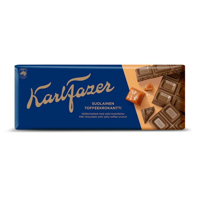 Fazer Salty Toffee Crunch Milk Chocolate Bar